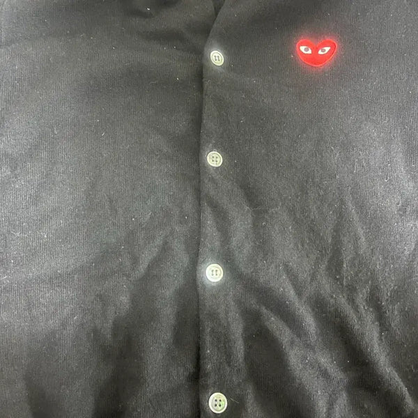 [BUNJANG] Comme des Garçons Play Black Heart Logo Cardigan / 꼼데가르송 플레이 로고 가디건 블랙