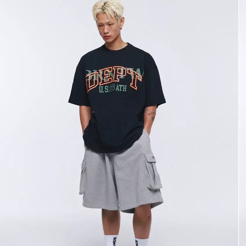 [BUNJANG] Born to Win Symbol Logo Cargo Bermuda Shorts / 본투윈 심볼 로고 카고 버뮤다팬츠