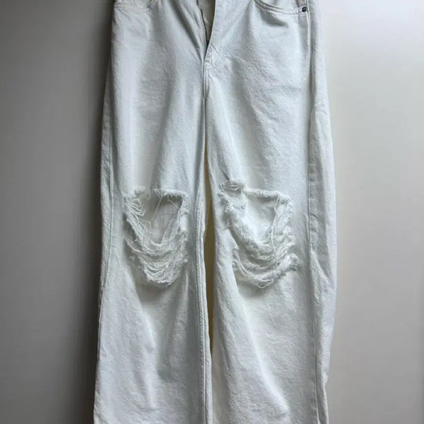 [BUNJANG] Zara Distressed Wide Leg Jeans / 자라 데미지 와이드 팬츠 36
