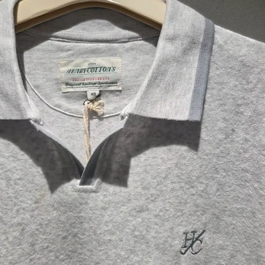 [BUNJANG] Henry Cotton Polo T-Shirt Grey 48 / [새상품] 헨리코튼 폴로티셔츠 그레이 48