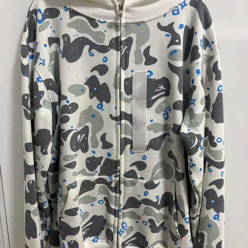 [BUNJANG] BAPE Camo Zip-Up Hoodie White / 베이프 카모 집업 후드 화이트