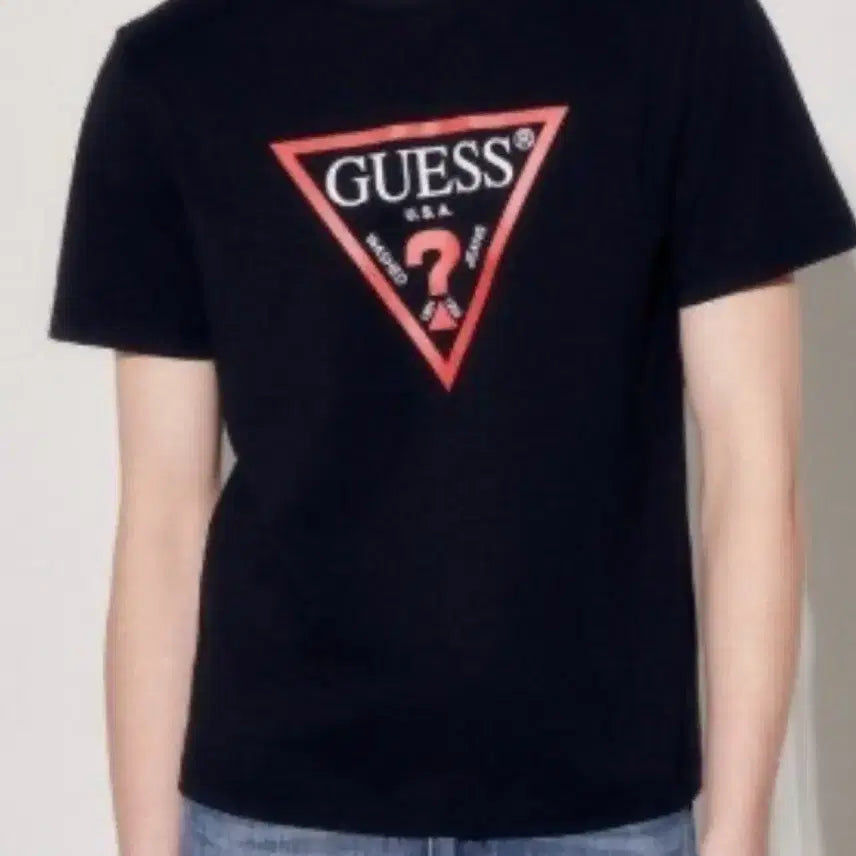 [BUNJANG] Guess Logo Short Sleeve T-Shirt Black S / 게스 반팔티 블랙s