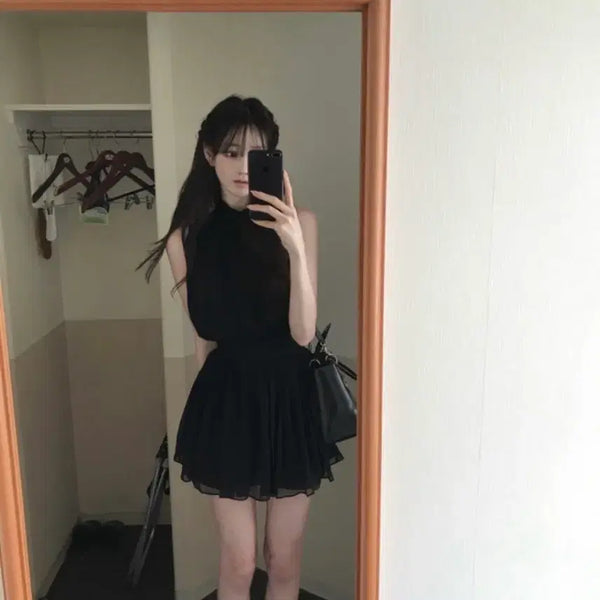 [BUNJANG] La Belle Blanche Celia Silk Set Black Blouse Skirt Set / 라벨르블랑 실리아 실크 셋업 블랙 /블라우스, 스커트 세트/ 스커트s