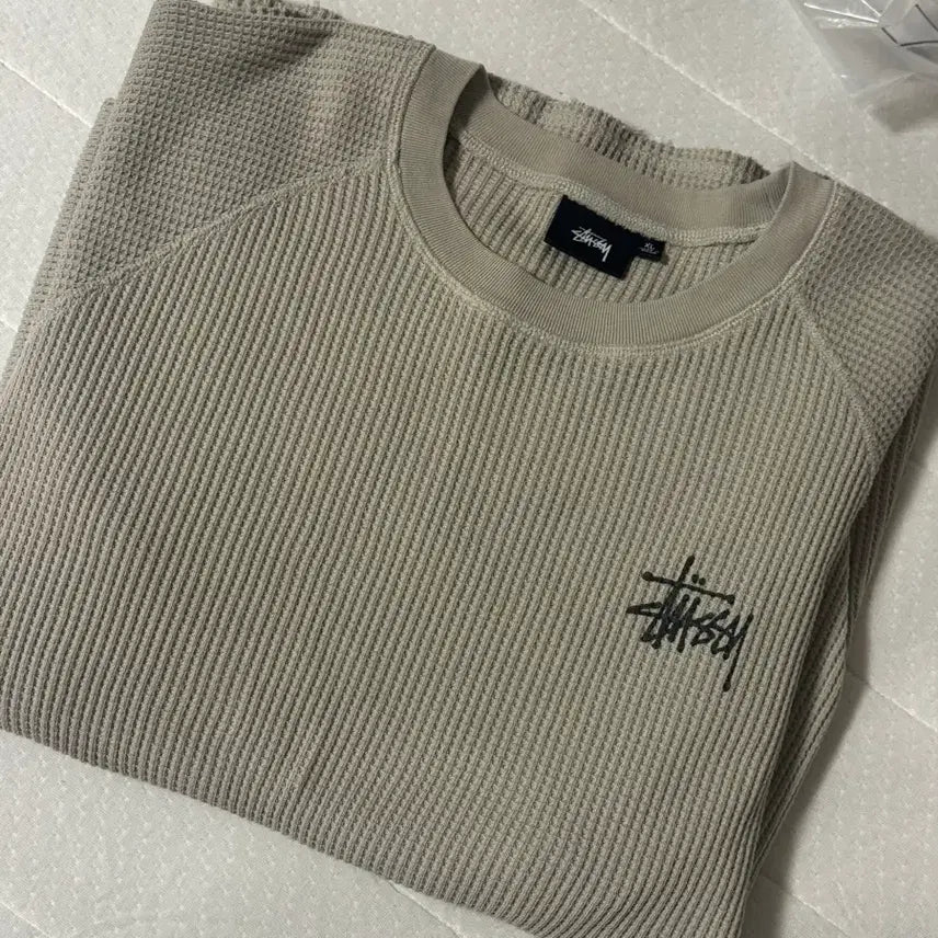 [BUNJANG] Stussy Raglan Thermal Long Sleeve T-Shirt Bone / 스투시 레글런 써멀 롱슬리브 티셔츠 본