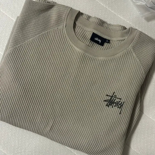 [BUNJANG] Stussy Raglan Thermal Long Sleeve T-Shirt Bone / 스투시 레글런 써멀 롱슬리브 티셔츠 본