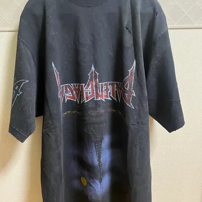 [BUNJANG] Balenciaga Paris Moon Oversized T-Shirt / 발렌시아가 파리문 업사이드 다운 오버사이즈 [2]