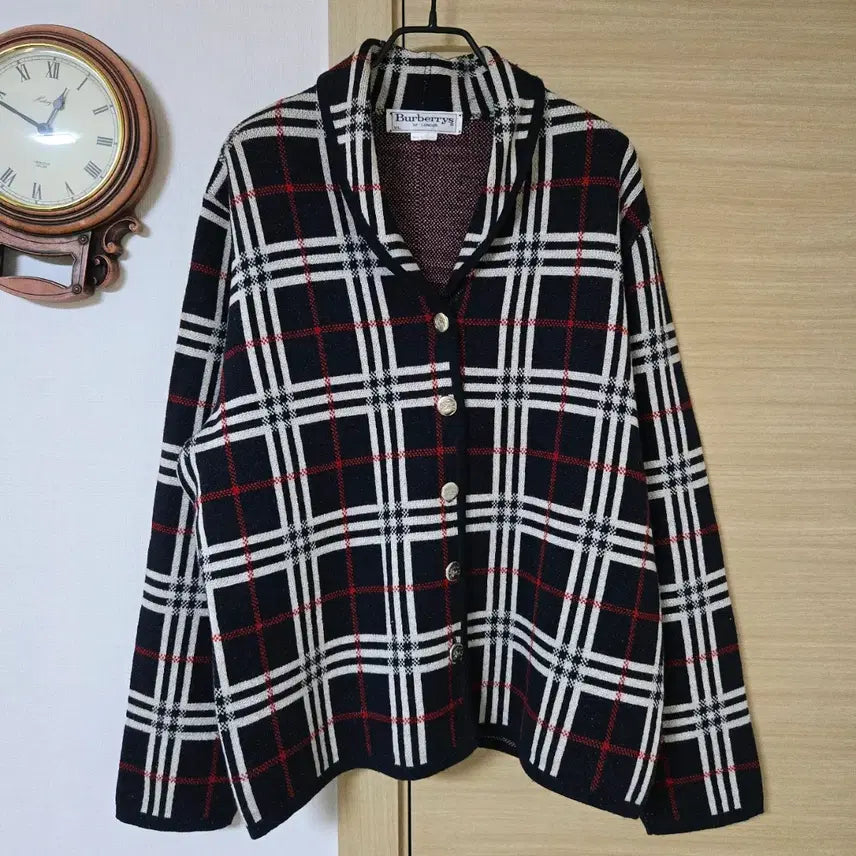 [BUNJANG] Burberry London Check Knit Jacket / 버버리 런던(BURBERRY LONDON) 체크 니트 자켓