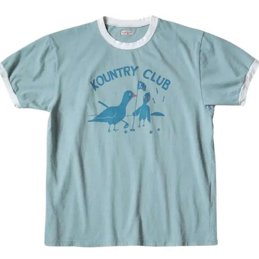 [BUNJANG] Kapital 20 Tenjiku Ringer T-Shirt Blue Gray L / 캐피탈 링거 티셔츠 블루 그레이 L