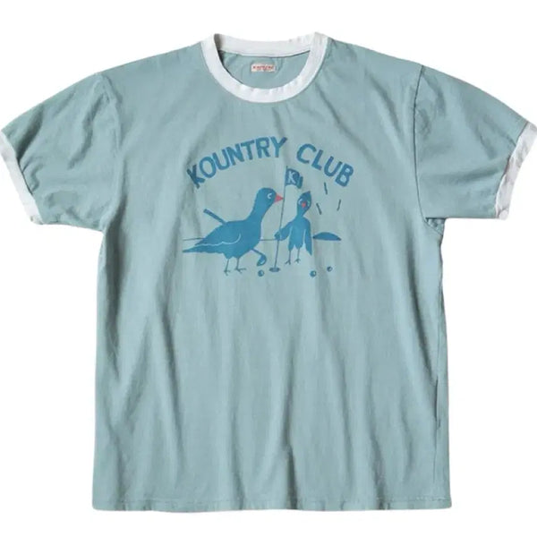 [BUNJANG] Kapital 20 Tenjiku Ringer T-Shirt Blue Gray L / 캐피탈 링거 티셔츠 블루 그레이 L