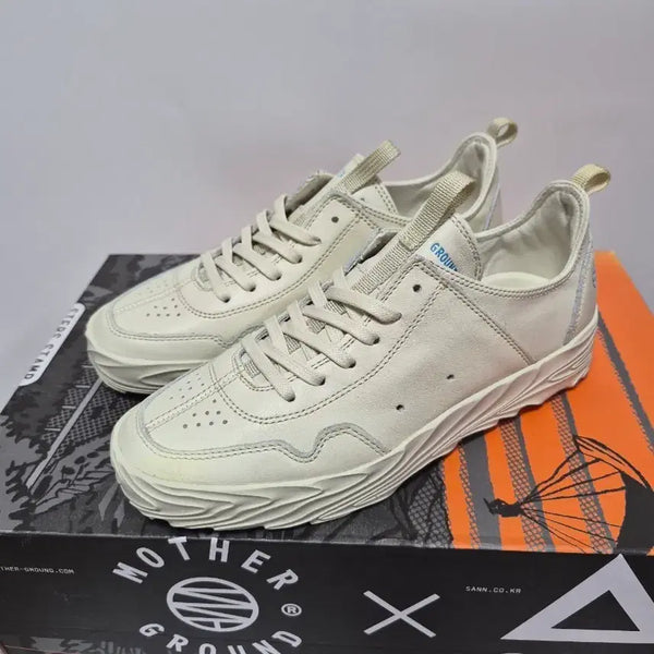 [BUNJANG] Motherground Leather Sneakers (Beige) - Size 235 / 마더그라운드 스니커즈 235