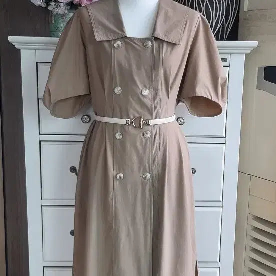[BUNJANG] Jmark Newyork Beige Belted Midi Dress / Jmark Newyork원피스 예뻐요~