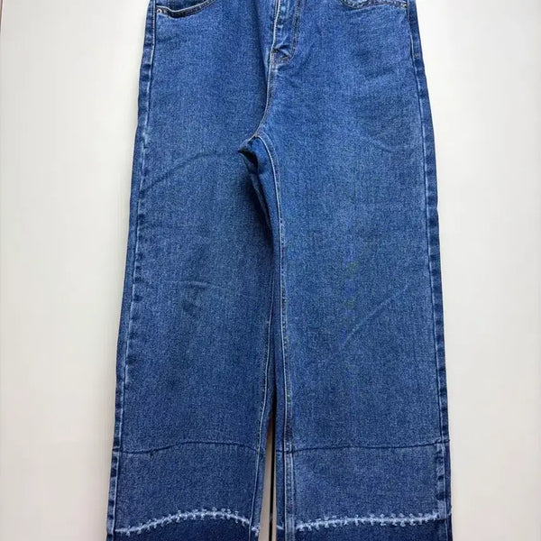 [BUNJANG] Wide Denim Pants (Medium Blue) / 와이드 데님 팬츠