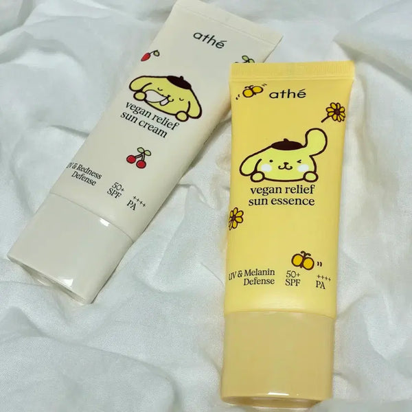 [BUNJANG] A THÉ x Pompompurin Vegan Relief Sun Cream & Sun Essence EX Bundle / 아떼 폼폼푸린 비건 릴리프 무기자차 선크림, 선 에센스 이엑스 아떼선크림