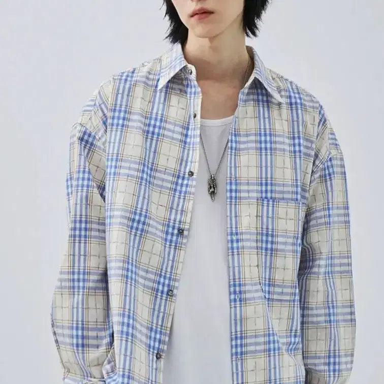 [BUNJANG] MIM THE WARDROBE Vintage Washed Checkered Shirt / [1, 새상품] 밈더워드로브 빈티지 워시드 체크셔츠