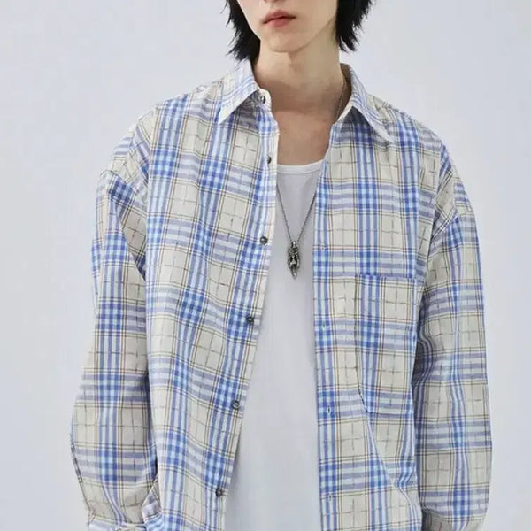 [BUNJANG] MIM THE WARDROBE Vintage Washed Checkered Shirt / [1, 새상품] 밈더워드로브 빈티지 워시드 체크셔츠