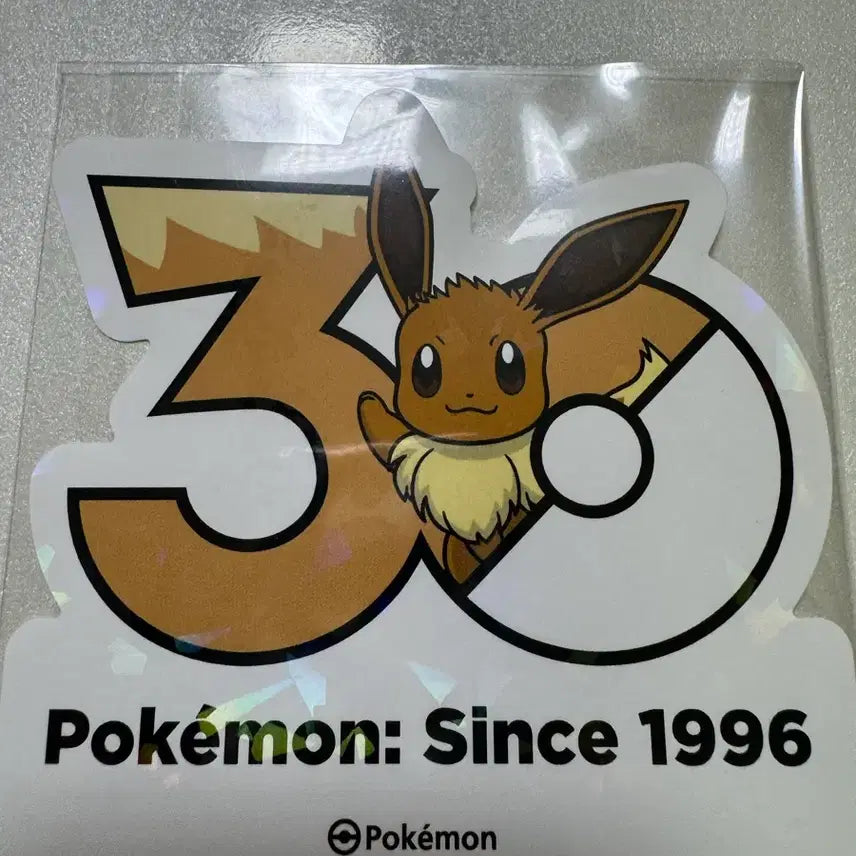 [BUNJANG] Pokemon 30th Anniversary Logo Sticker Eevee + Random 19 Sheets / 포켓몬 30주년 로고 스티커 이브이 + 랜덤 19장