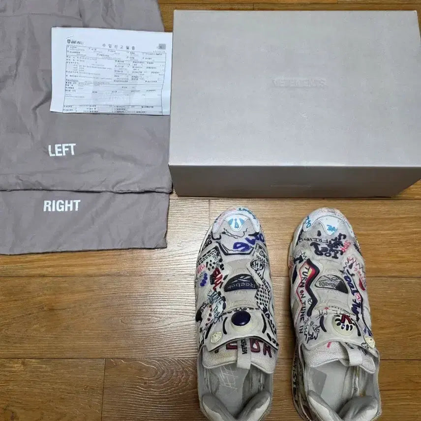 [BUNJANG] VETEMENTS Reebok Graffiti Fury Shoes / 베트멍 리복 낙서 퓨리