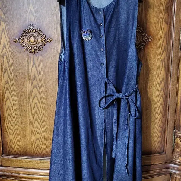 [BUNJANG] Denim Sleeveless Long Dress / 데님 민소매 롱 원피스