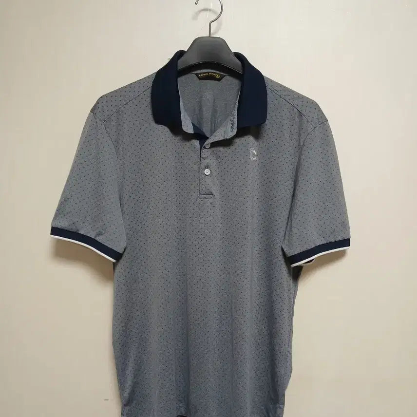[BUNJANG] Louis Castel Patterned Polo Shirt - Size 100 - Grey / 루이까스텔 카라티셔츠 100