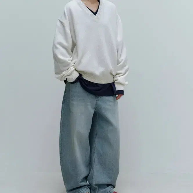 [BUNJANG] Mundal Curved Denim Light Blue Jeans L / 문달 커브드 데님