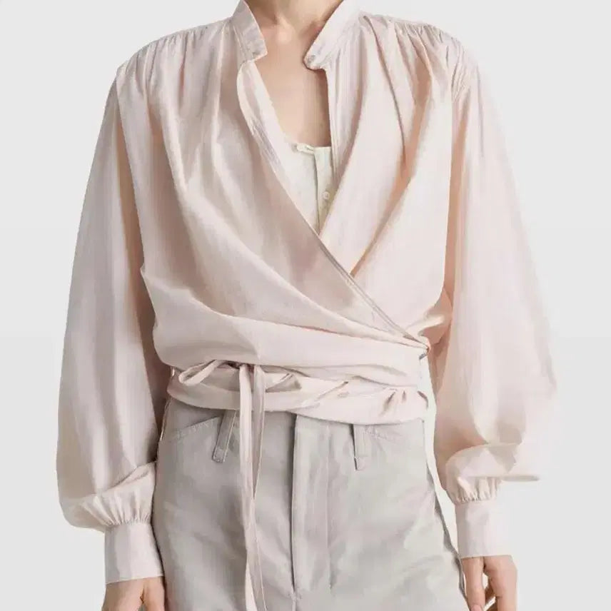 [BUNJANG] LEMAIRE 25SS Dusty Rose Wrap Blouse / 25SS 르메르 랩 블라우스 더스티 로즈