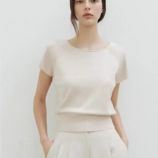 [BUNJANG] Sienne Venia Crop Knit Cream Size 1 / 시에 베니아 크롭 니트