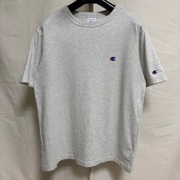 [BUNJANG] Champion Basic Logo Crewneck T-Shirt - M (Melange Grey) / 챔피온 크루넥 베이직 로고 반팔티 / 멜란지그레이, M