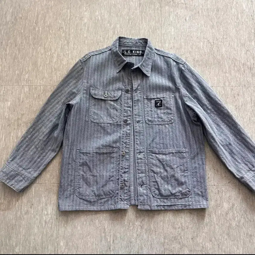 [BUNJANG] LC King Herringbone Chore Jacket Made in USA / LC KING 헤링본 초어자켓 MADE IN USA