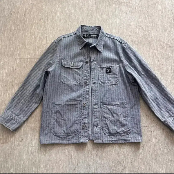[BUNJANG] LC King Herringbone Chore Jacket Made in USA / LC KING 헤링본 초어자켓 MADE IN USA