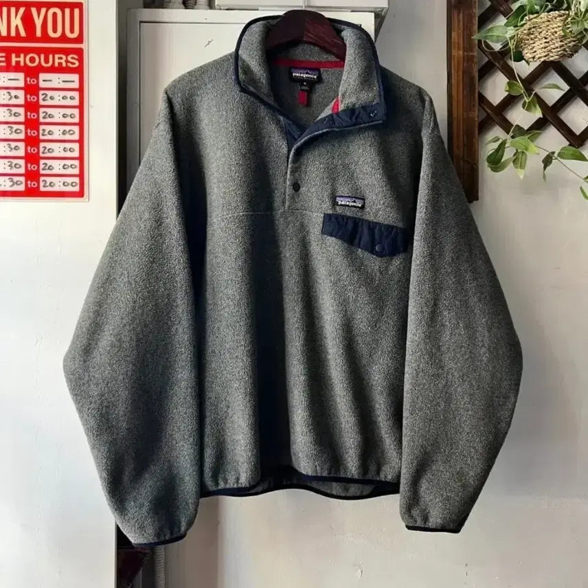 [BUNJANG] Patagonia Synchilla Charcoal Grey Anorak Fleece / [M] 파타고니아 신칠라 차콜그레이 아노락 폴리스
