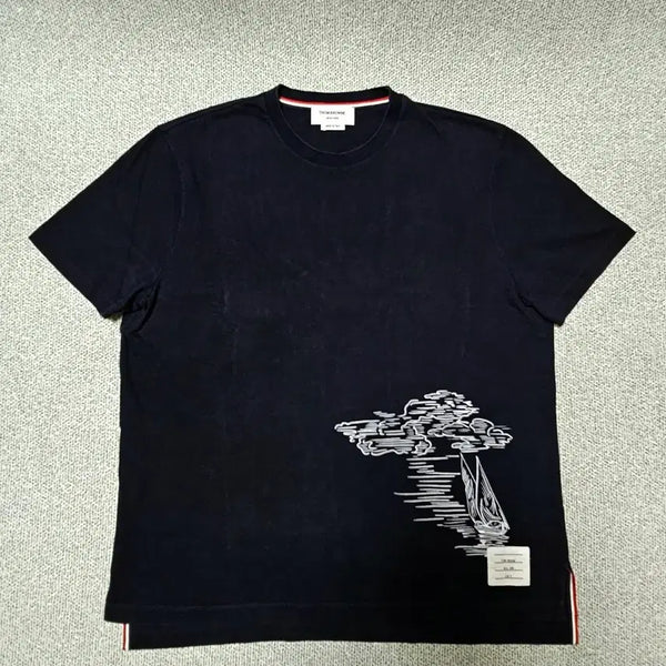 [BUNJANG] Thom Browne Midweight Navy T-Shirt Size 5 / [5 사이즈] 톰브라운 미드웨이트 네이비 반팔티