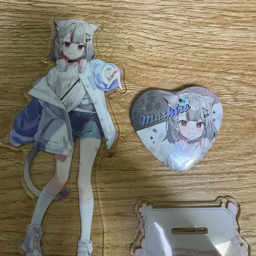 [BUNJANG] Stellive Mashiro Spring Date Acrylic Stand, Can Badge, Postcard Bundle Set / 스텔라이브 봄빛데이트 마시로 아크릴, 캔뱃지, 엽서 일괄