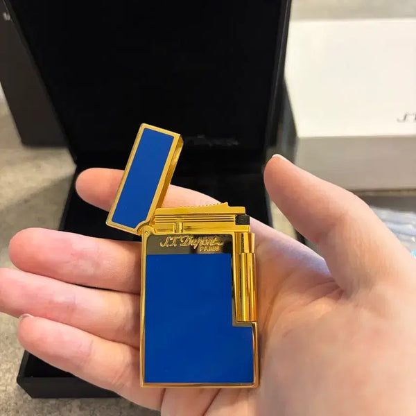 [BUNJANG] S.T. Dupont Line 2 Blue Lacquer Dual Flame Lighter - New / 듀퐁라이터 라인2 블루래커 쌍불 새상품
