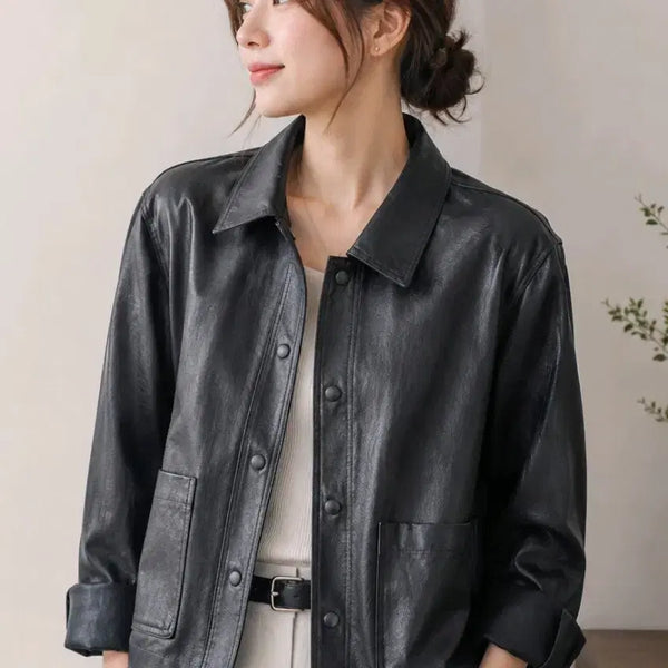 [BUNJANG] Libre Women's Leather Jacket Black / Libre 리브레 레더 자켓 블랙 여성가죽자켓