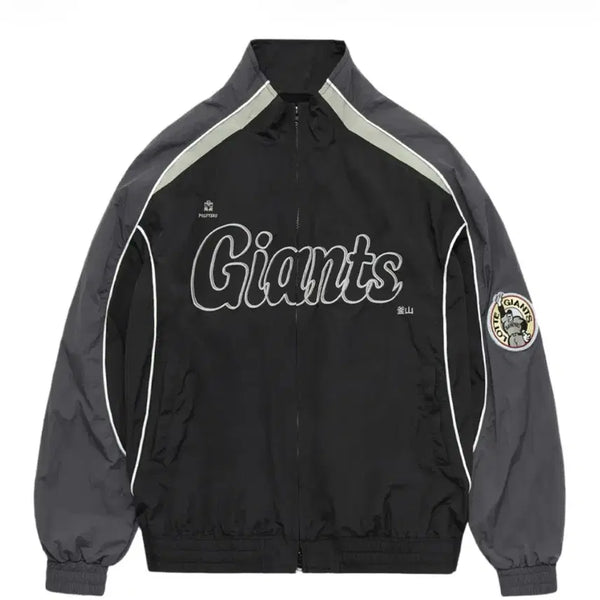 [BUNJANG] Politeu Lotte Giants Windbreaker Jacket (Black 110) / 폴리테루 롯데 자이언츠 바람막이 자켓 (블랙 110)