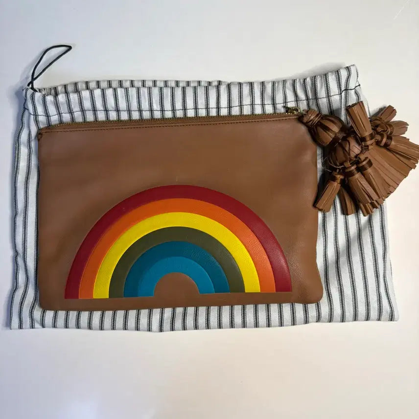 [BUNJANG] Anya Hindmarch Georgiana Leather Rainbow Clutch / 급처 140만원짜리 안야 힌드마치 조지아나 레더 레인보우 클러치