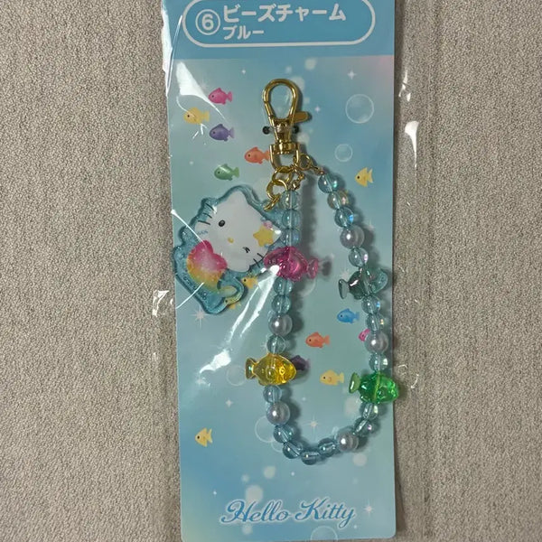 [BUNJANG] Hello Kitty Little Mermaid "Kuji" Lucky Draw No. 6 Blue Beaded Keyring (New) / 헬로키티 인어공주 쿠지 6번상 비즈키링 (새상품)