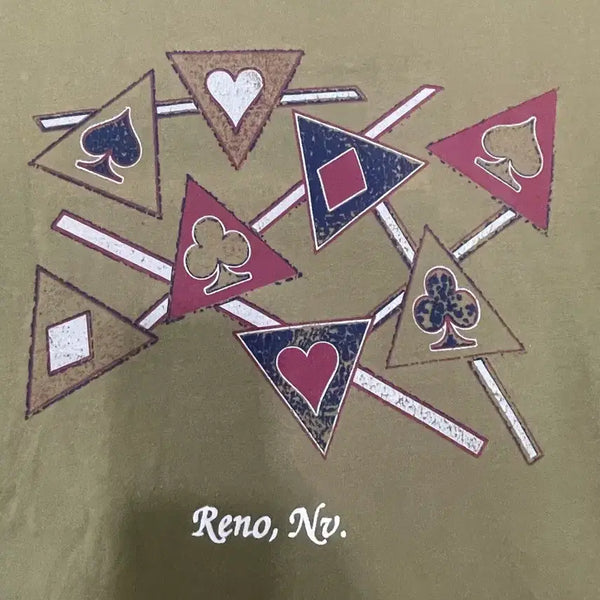 [BUNJANG] 90s Reno Graphic T-Shirt - Large / 90s 리노 트럼프 그래픽 티셔츠 L