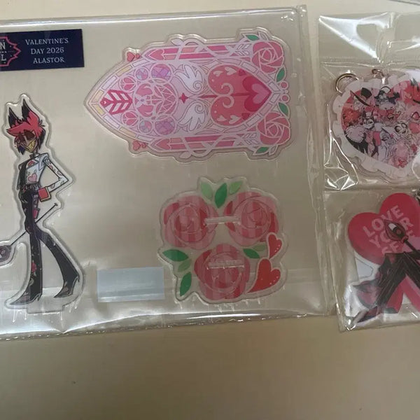 [BUNJANG] Hazbin Hotel Alastor Valentine Acrylic Keychain Bundle Set / 해즈빈 호텔 알래스터 25,26 발렌타인 아크릴/호텔조 키링 일괄 판매