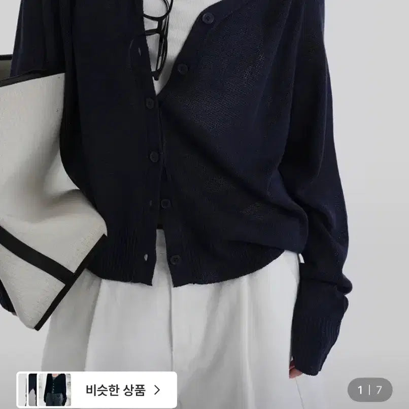 [BUNJANG] Autumn Summer Clay Cardigan Navy Free Size / 어텀 썸머클레이가디건 네이비 Free