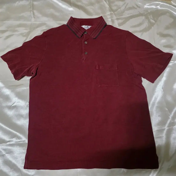 [BUNJANG] Hermès Burgundy Polo T-Shirt / 에르메스 (정품) 버건디 폴로 반팔티 셔츠