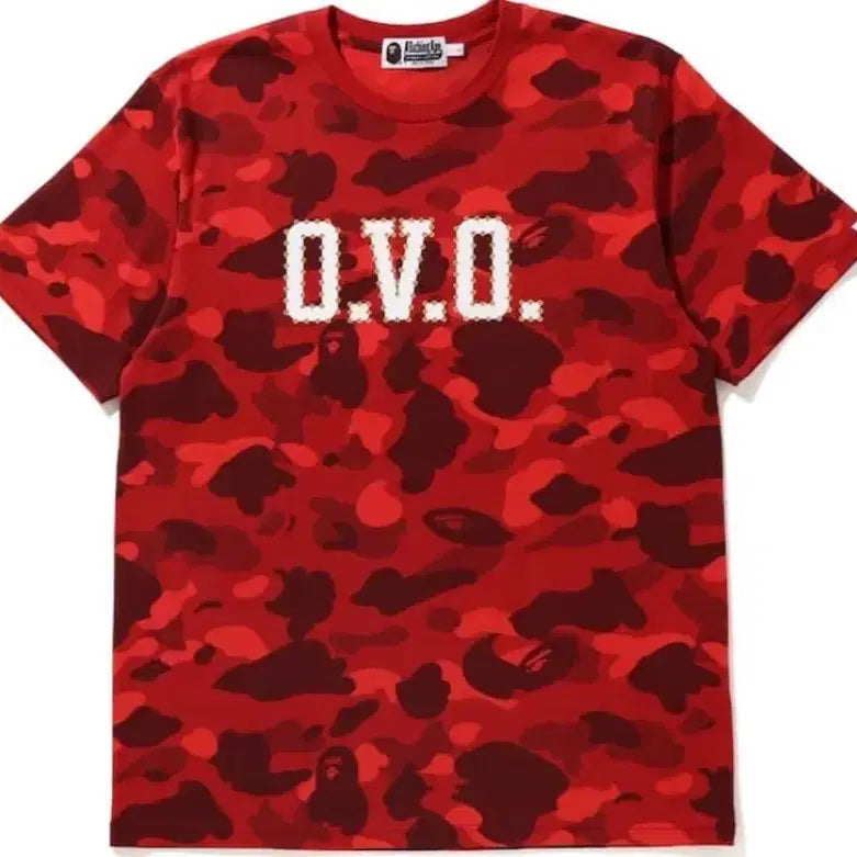 [BUNJANG] BAPE x OVO Camo T-Shirt Red XXL / (XXL) 베이프 x OVO 콜라보 카모 티셔츠 레드