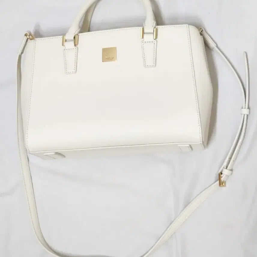 [BUNJANG] TheM Ivory Leather Tote Bag, Shoulder Bag, Crossbody Bag / 더블엠 아이보리 토트백 숄더백 크로스백 가방