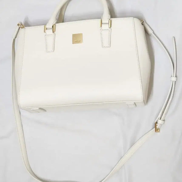 [BUNJANG] TheM Ivory Leather Tote Bag, Shoulder Bag, Crossbody Bag / 더블엠 아이보리 토트백 숄더백 크로스백 가방