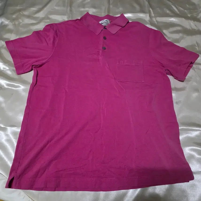 [BUNJANG] Hermès Pink Polo Short Sleeve Shirt / 에르메스 (정품) 핑크 폴로 반팔티 셔츠