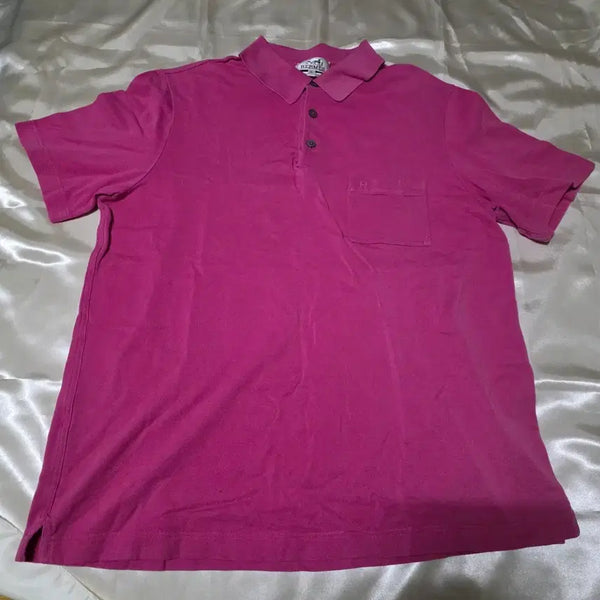[BUNJANG] Hermès Pink Polo Short Sleeve Shirt / 에르메스 (정품) 핑크 폴로 반팔티 셔츠