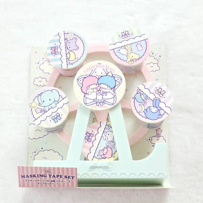 [BUNJANG] Sanrio Little Twin Stars Ferris Wheel Masking Tape Cutter Set / 산리오 리틀트윈스타 관람차 마스킹테이프 커터 세트