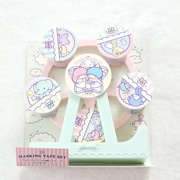 [BUNJANG] Sanrio Little Twin Stars Ferris Wheel Masking Tape Cutter Set / 산리오 리틀트윈스타 관람차 마스킹테이프 커터 세트