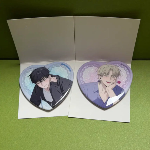 [BUNJANG] Night Tide Heart Can Badge Set (2 Types) / 물가의 밤 하트 캔뱃지 2종 (1)