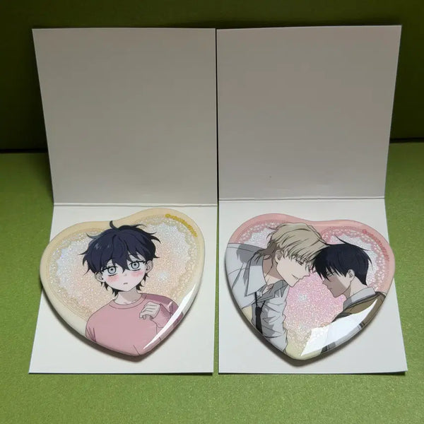 [BUNJANG] Mul-gaye Bam Heart Can Badge Set / 물가의 밤 하트 캔뱃지 2종 (2)